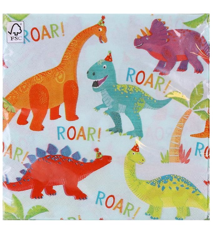 Decorata Party Servietter - 20-pak - 33x33 cm - Dino Party