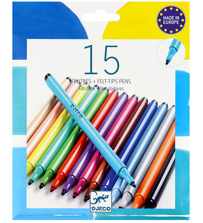 Djeco Tuscher - 15 stk. - Multifarver