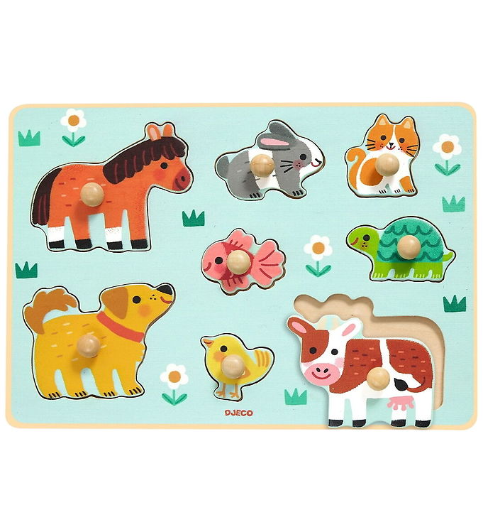 Djeco Puslespil - Træ - Dog'n'Co - 8 Brikker