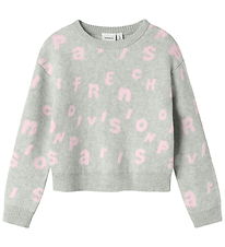 Name It Bluse - Strik - NkfOline - Light Grey Melange