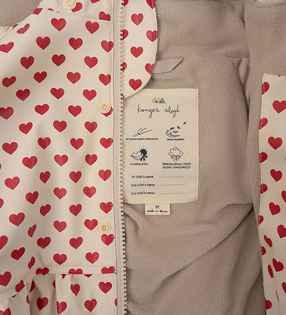 Konges Sløjd Regntøj m. Seler/Fleece - PU - Rainy Palme - Coeur 