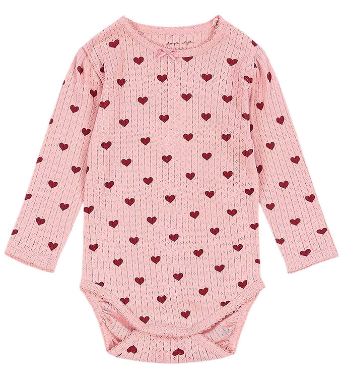 Konges Sløjd Body l/æ - Minnie - Amour Rouge m. Hulmønster