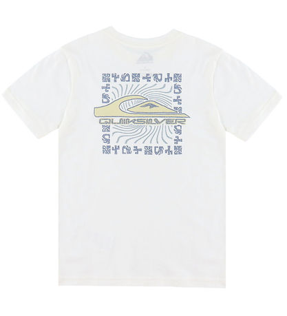 Quiksilver T-shirt - Evo Border Lines - Snow White