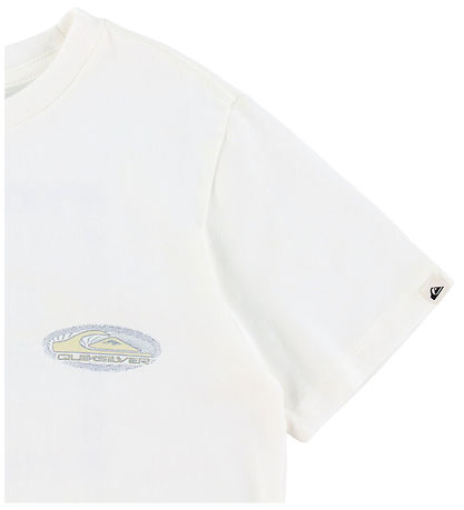 Quiksilver T-shirt - Evo Border Lines - Snow White