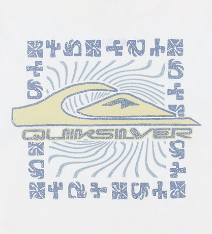Quiksilver T-shirt - Evo Border Lines - Snow White
