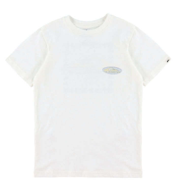 Quiksilver T-shirt - Evo Border Lines - Snow White