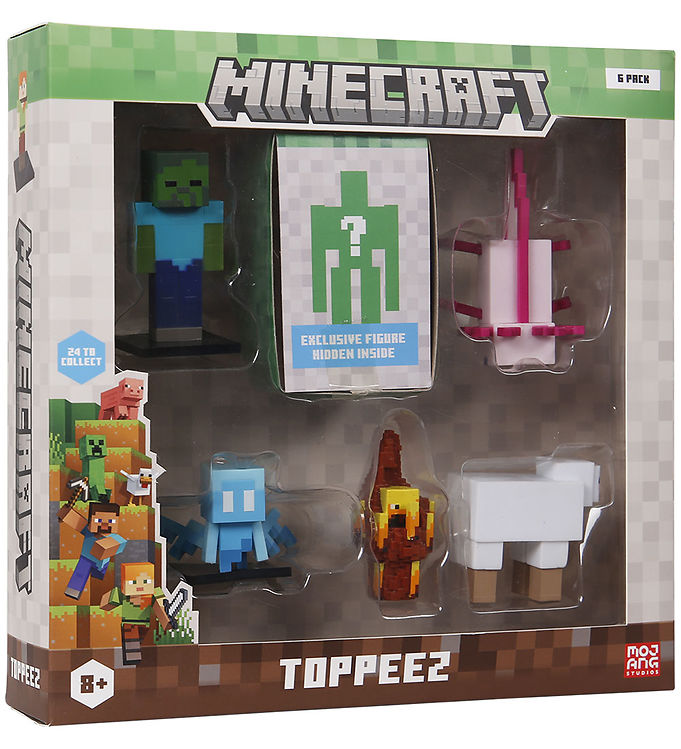 Minecraft Legetøjsfigurer - 3D - 6-pak