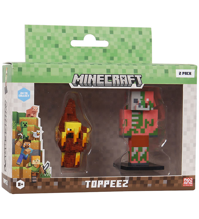 Minecraft Legetøjsfigurer - 3D - 2-pak - Blaze/Zombified Piglin