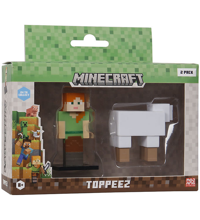 Minecraft Legetøjsfigurer - 3D - 2-pak - Alex/Sheep