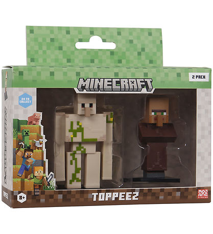 Minecraft Toy Figurine - 3D - 2-Pack - Golem/Villagers