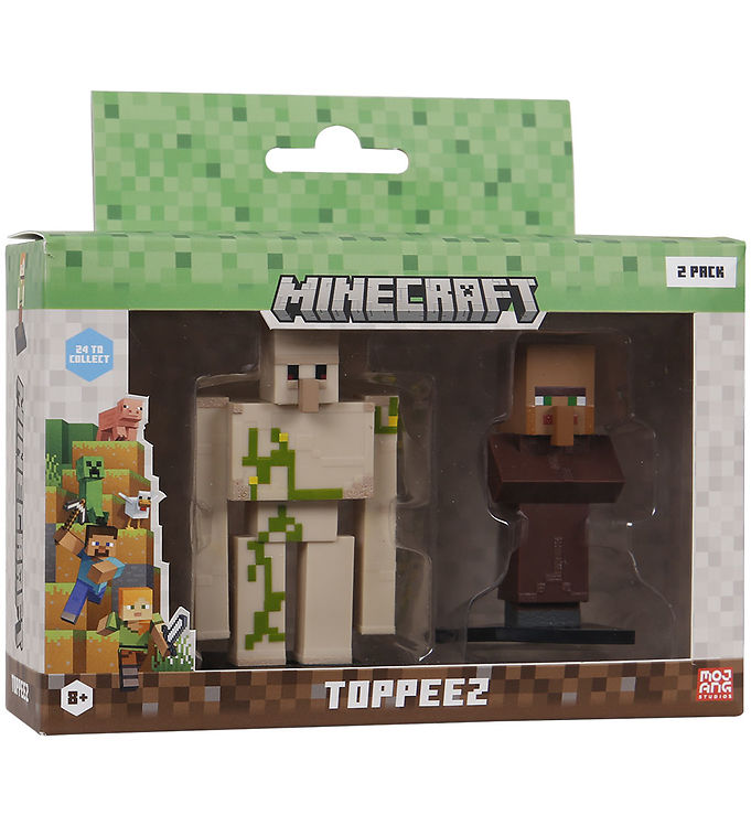 Minecraft Legetøjsfigurer - 3D - 2-pak - Golem/Villager