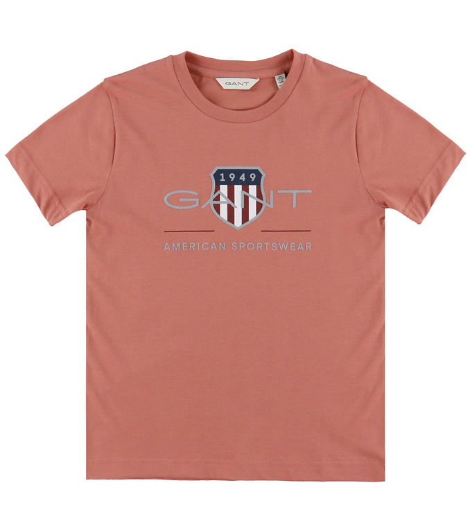 GANT T-shirt - Faded Brick m. Logo