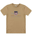 GANT T-shirt - Dark Khaki m. Logo GANT T-shirt - Dark Khaki m. Logo
