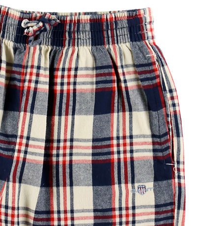 GANT Natbukser - Checked - Ruby Red