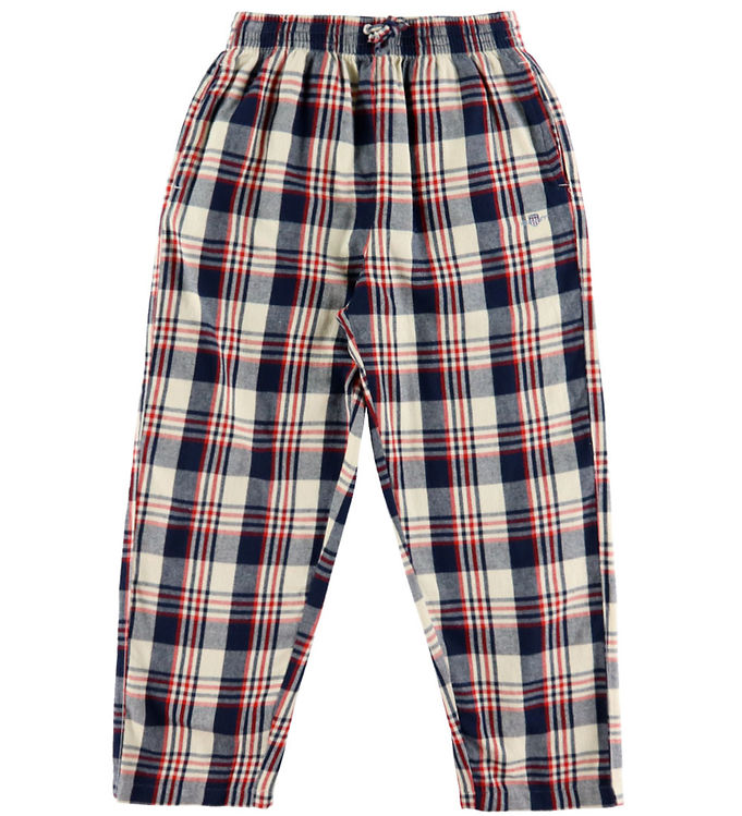 GANT Natbukser - Checked - Ruby Red