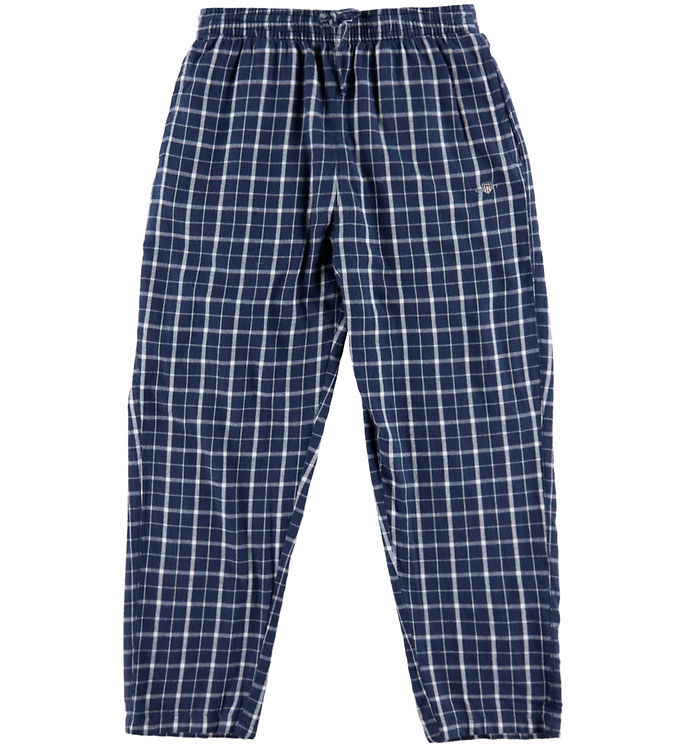 GANT Checked Natbukser - Persian Blue