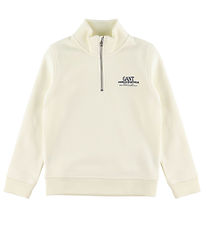 GANT Sweatshirt - Graphic - Half Zip - Cream