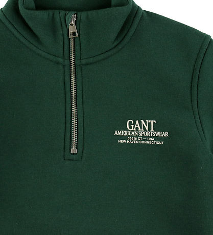 GANT Sweatshirt - graphic - Half Zip - Tartan Green