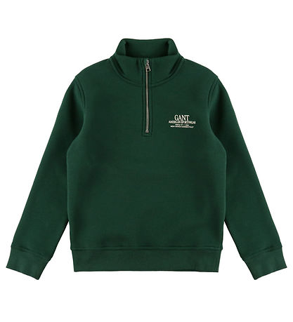GANT Sweatshirt - graphic - Half Zip - Tartan Green