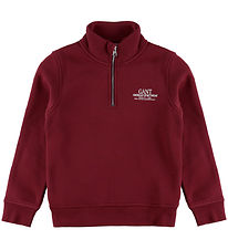 GANT Sweatshirt - Graphic - Half Zip - Plumped Red