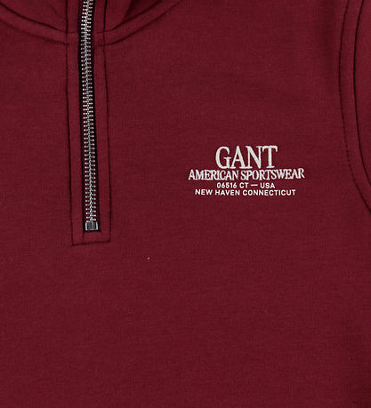 GANT Sweatshirt - Graphic - Half Zip - Plumped Red