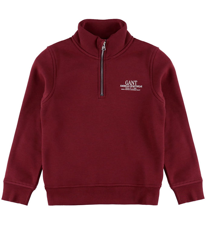 GANT Sweatshirt - Graphic - Half Zip - Plumped Red