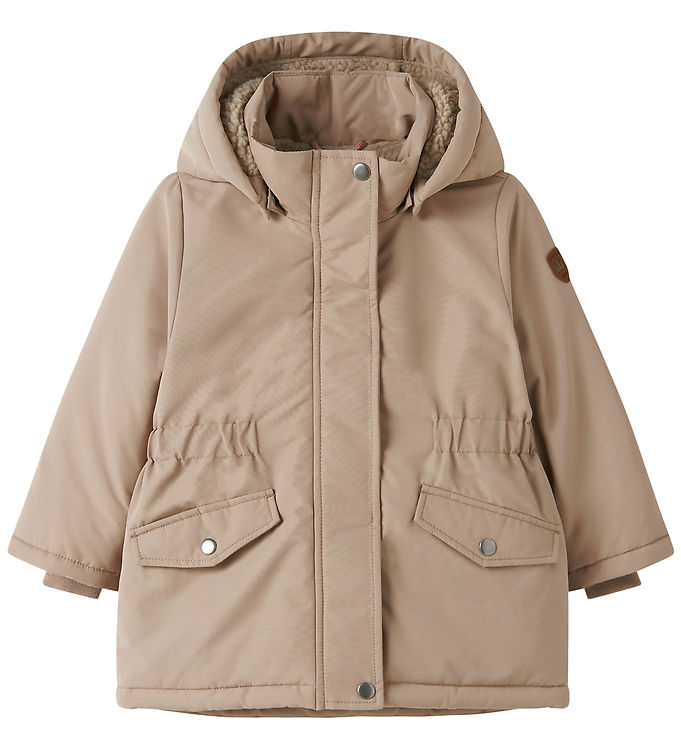 Name It Parka Vinterjakke Silver Mink Med Teddyfor - Str. 5y 110cm