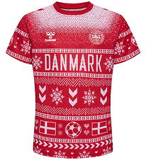 Hummel T-shirt - hmlDBU Fan XMAS - Tango Red