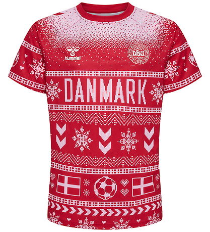 Hummel T-shirt - hmlDBU Fan XMAS - Tango Red