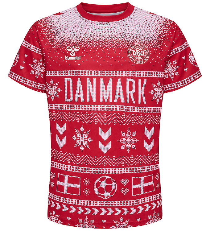 Hummel HmlDBU Fan XMAS T-shirt - Tango Red