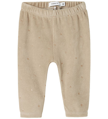 Name it Leggings - Velour - NbfNorah - Island Fossil
