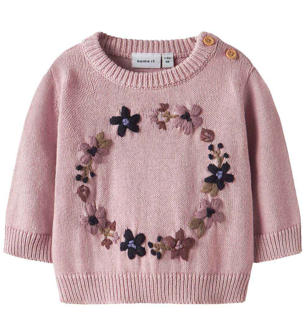 Name It Bluse - Strick - NmfOpair - Brüniert Lilac - Name It - 62 - Blusen