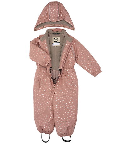 Mikk-Line Schneeanzug - Polyester - Burlwood m. Glitter Blätter