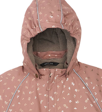 Mikk-Line Schneeanzug - Polyester - Burlwood m. Glitter Blätter