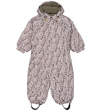 Mikk-Line Schneeanzug - AOP - Floral - Cloud Grau