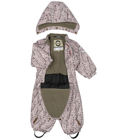Mikk-Line Schneeanzug - AOP - Floral - Cloud Grau