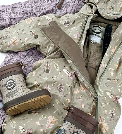 Mikk-Line Flyverdragt - AOP Floral - Cloud Gray