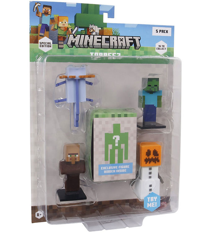 Minecraft Legetøjsfigurer - 3D Special Edition - 5-pak