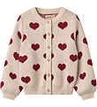 Wheat Cardigan - Knitted - Hearts - Offwhite Melange