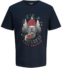 Jack & Jones T-shirt - Jjnoel - XMAS - Sky Captain Jack & Jones T-shirt - Jjnoel - XMAS - Sky Captain