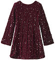 Name It Kjole - NkfRusitta - Burgundy/Black Bow m. Palietter
