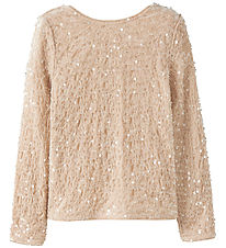 Name It Bluse - NkfRusitta - Jet Stream/Black Bow m. Palietter