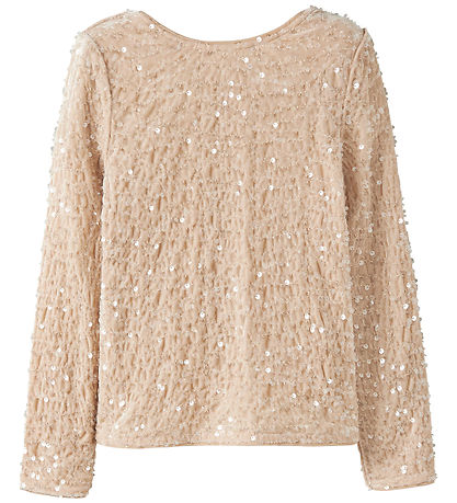 Name It Bluse - NkfRusitta - Jet Stream/Black Bow m. Palietter