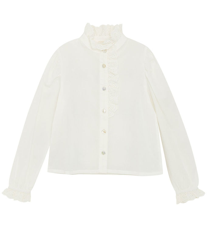 Creamie Skjorte - Woven - Cloud m. Broderie Anglaise