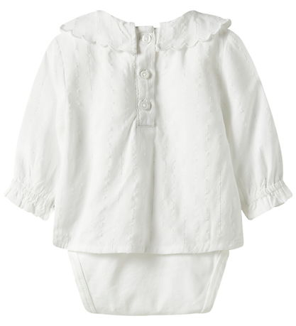 Name It Skjortebody - NbFRixi - Bright White/Lurex