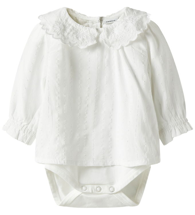 Name It Skjortebody - NbFRixi - Bright White/Lurex billede