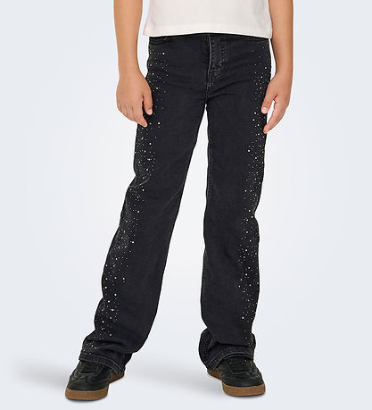 Kids Only Denimbukser - KogJuicy - Washed Black/Rhinestones