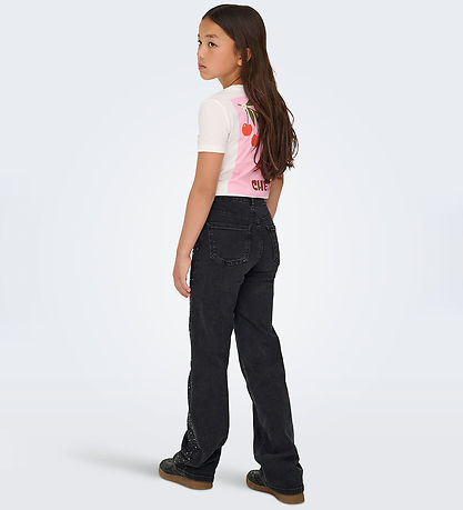 Kids Only Denimbukser - KogJuicy - Washed Black/Rhinestones