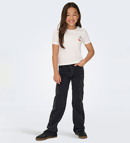 Kids Only Denimbukser - KogJuicy - Washed Black/Rhinestones