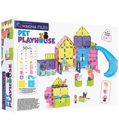 Magna Tiles Magnetsæt - 50 Dele - Pet Playhouse